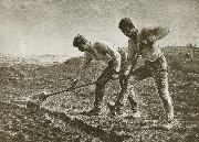 Jean Francois Millet Two person dig the land oil on canvas